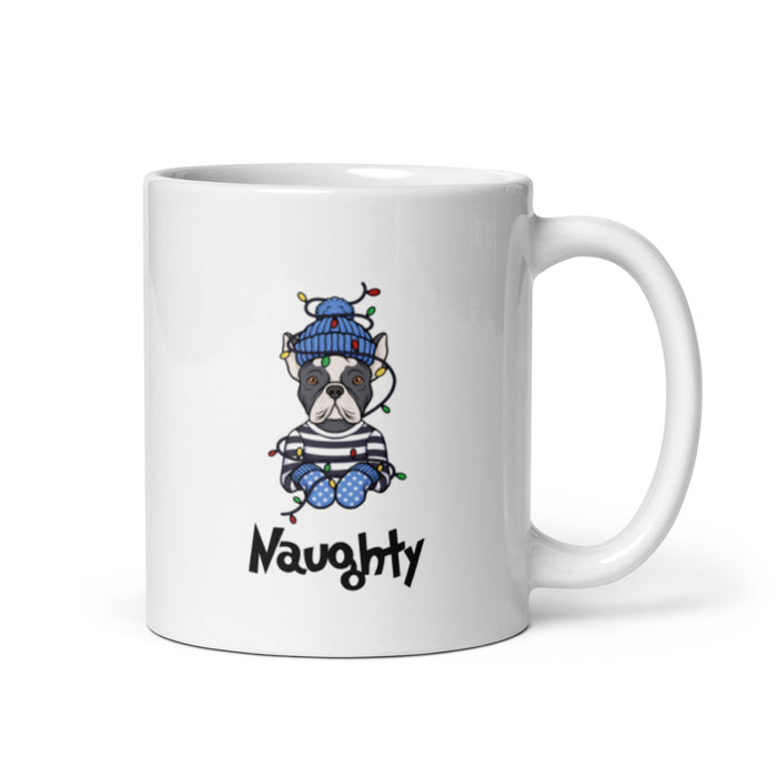 "Naughty Frenchie" Holiday Mug
