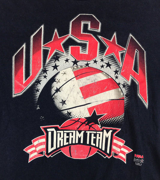 Vintage 90s Navy Nutmeg USA Basketball Team 1992 Dream Team Single