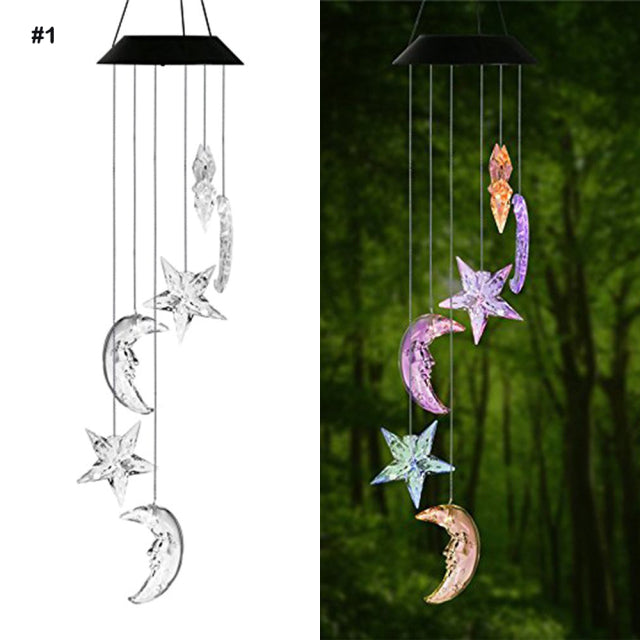 Solar Wind LED Color Changing Chimes