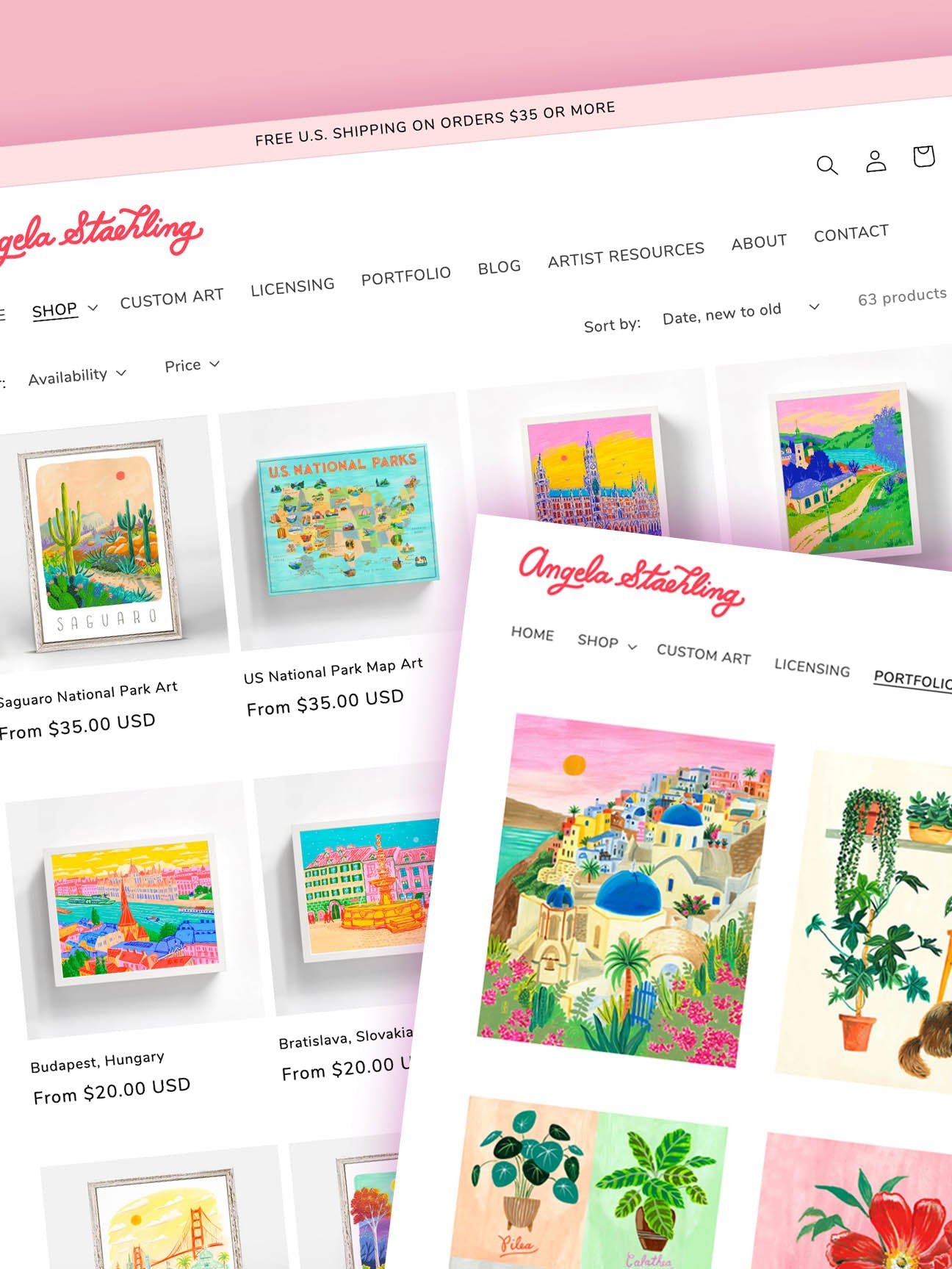 Art Licensing Website Homepage