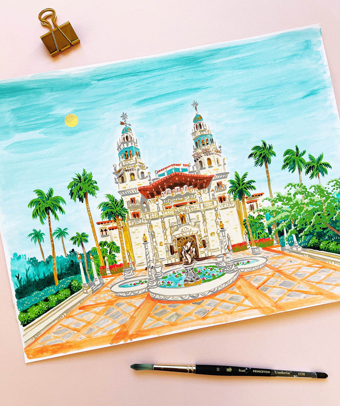 Artist-make-money-commissioned-illustration-Hearst-castle