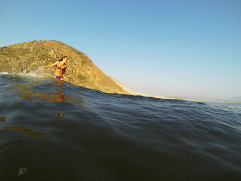 Girl Surfer Surfing Mexico, Salina Cruz