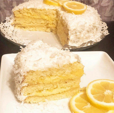 keto lemon coconut cake