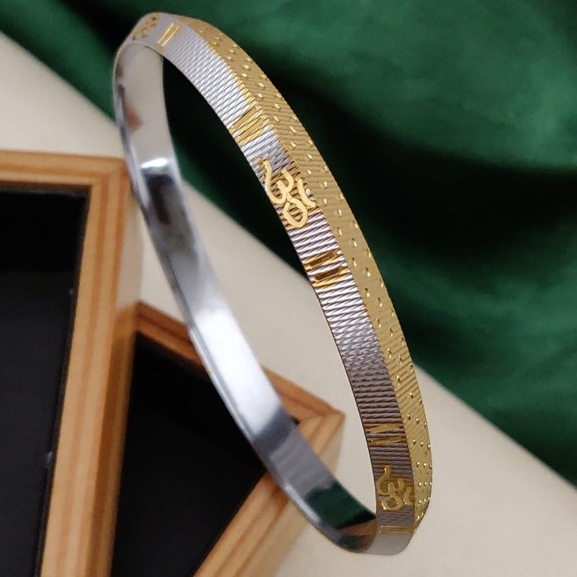 OM Design Gold & Silver Men Kada Bracelate