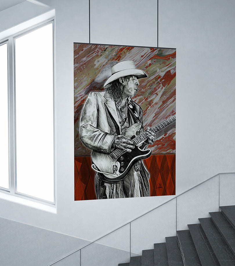 Stevie Ray Vaughan art by Doug LaRue