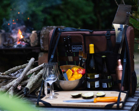 Camp Cutting Board and Utensil Organizer