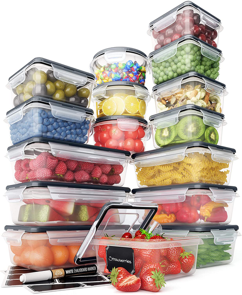 Utopia Kitchen Plastic Food Storage Container Set with Airtight Lids - Pack  of 6 (3 Containers & 3 Snap Lids)- Reusable & Leftover Food Lunch Boxes -  Leak Proof… in 2023