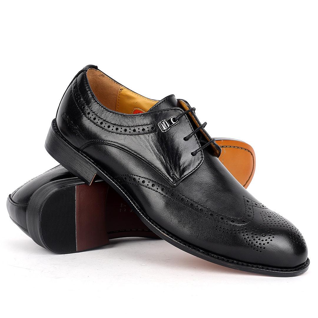 JF Spectator Wingtip Oxford Men's Shoes-Black – Obeezi.com