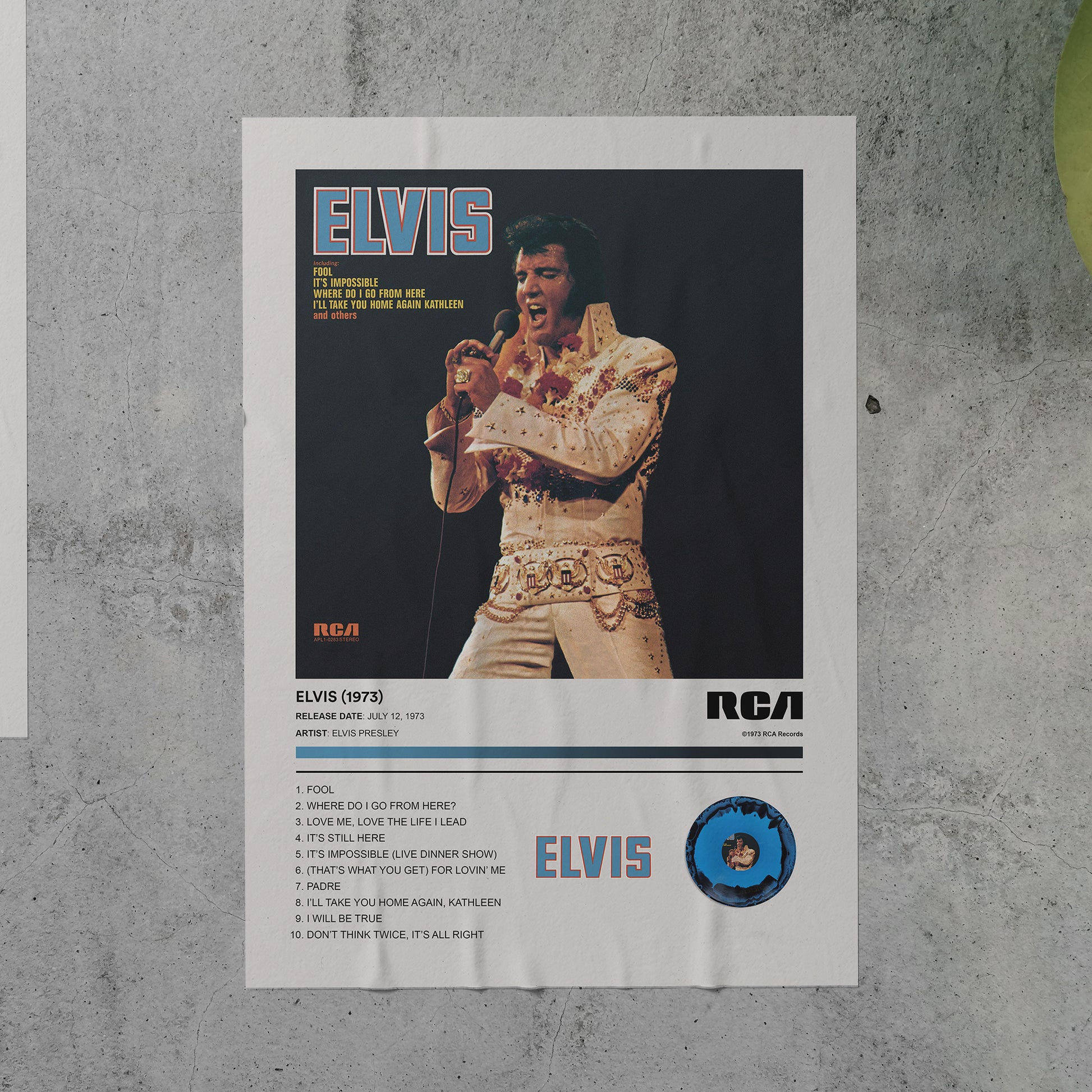 Elvis Presley ELVIS (1973) Album Poster – rsdesignstudio