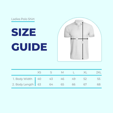 Ladies Polo Shirt Size Guide