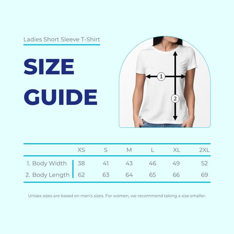 Ladies Short Sleeve T-Shirt Size Guide
