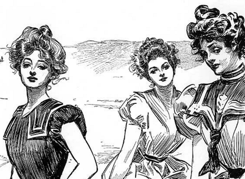 Even though they were fully clothed, there is just something special about these Gibson Girls.