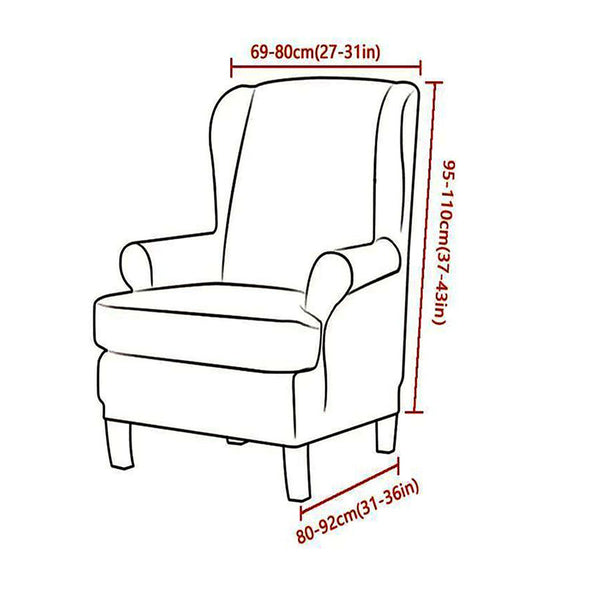size chart for wingback chair cover