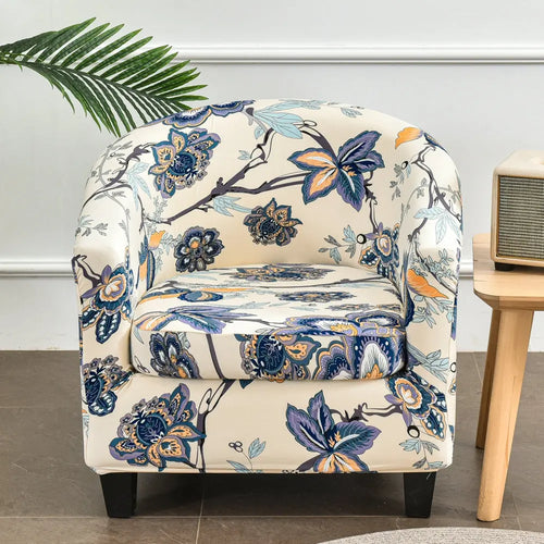 floral barrel chair