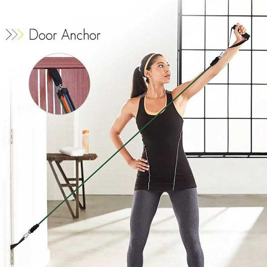 Yoga Exercise Expander with Door Anchor Training Bar Gym Stretch Pull Rope  11PCS Multifunction Fitness Resistance Tube Band Set - China Exercise Bands  with Handles and Pull up Resistance Tube Bands price