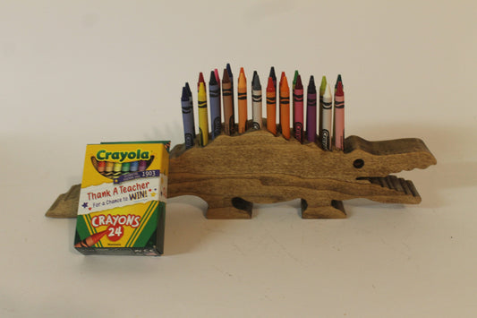 Dachshund-shaped crayon holder, holds 24 crayons