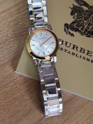 BURBERRY Silver Dial Two-tone Stainless Steel Ladies Watch BU9217