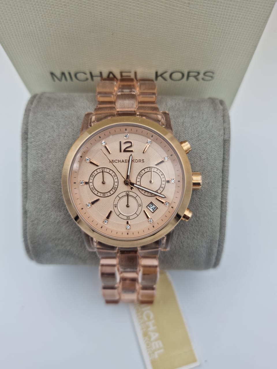 MICHAEL KORS Audrina Chronograph Rose Dial 41mm Ladies Watch MK6203