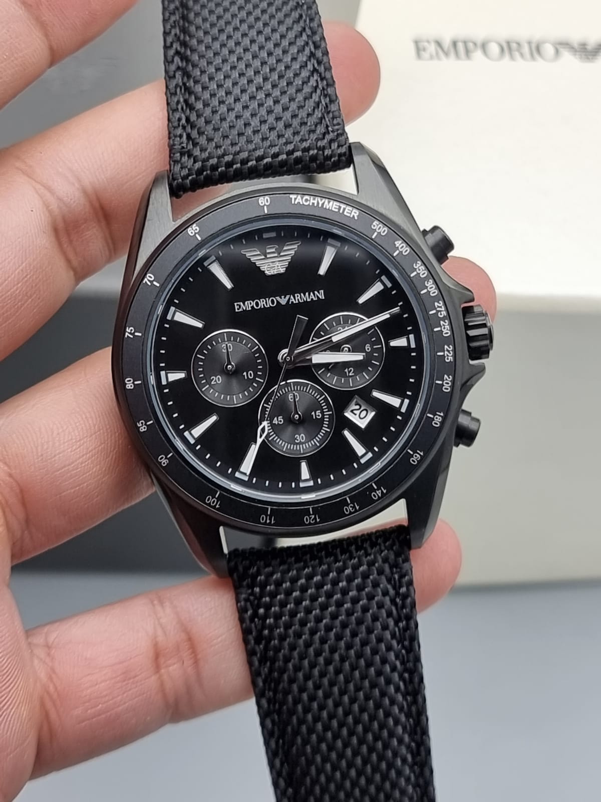 EMPORIO ARMANI Sigma Black Dial Chronograph Men's Watch AR6131