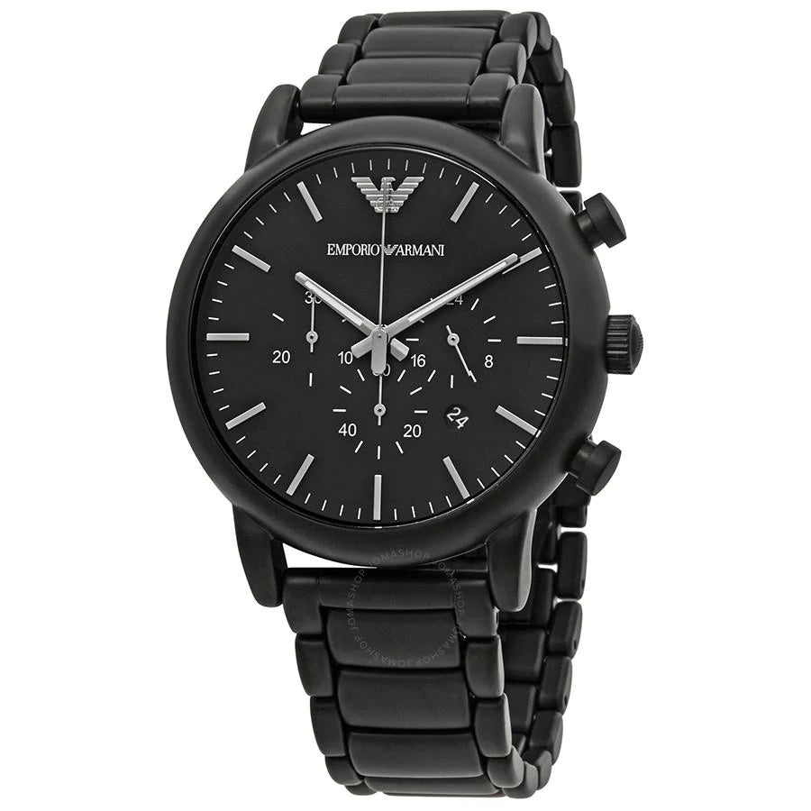 Emporio Armani Men's Quartz Stainless Steel Black Dial 46mm Watch AR18