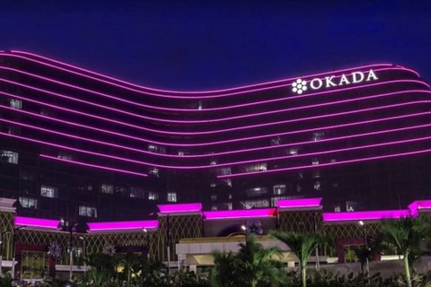 Okada Manila Hotel Philippines , At Night, Purple color lights