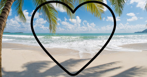 Love heart shape on the beach