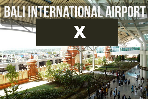 Bali international airport, sign marked x