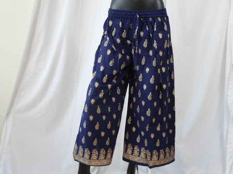 Palazzo Yoga Harem Pants. Blue and gold ethnic Meditation Baggy Gypsy ...
