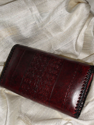 Handmade, hand embossed leather clutch. Indian Leather Clutch Purse. C – Artikrti