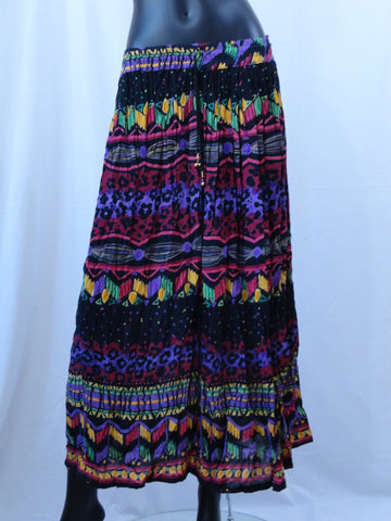Maxi, Indian, long, crushed cotton skirt. Boho, gypsy skirt. Crinkled ...