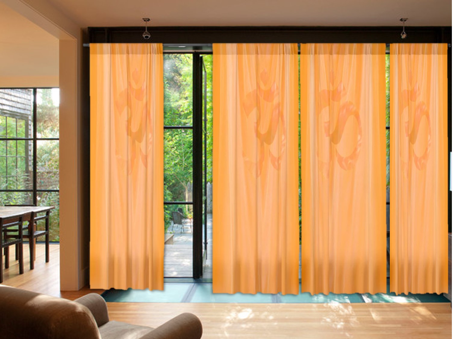 Living Room Drapes Yoga Room Curtains Indian AUM Curtains Touch Of Artikrti