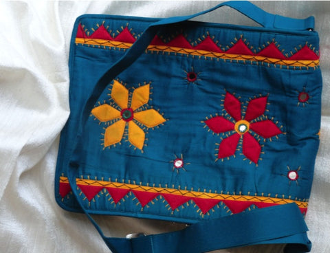 Turquoise Laptop Bag. Indian, ethnic appliqué design iPad, MacBook bag ...