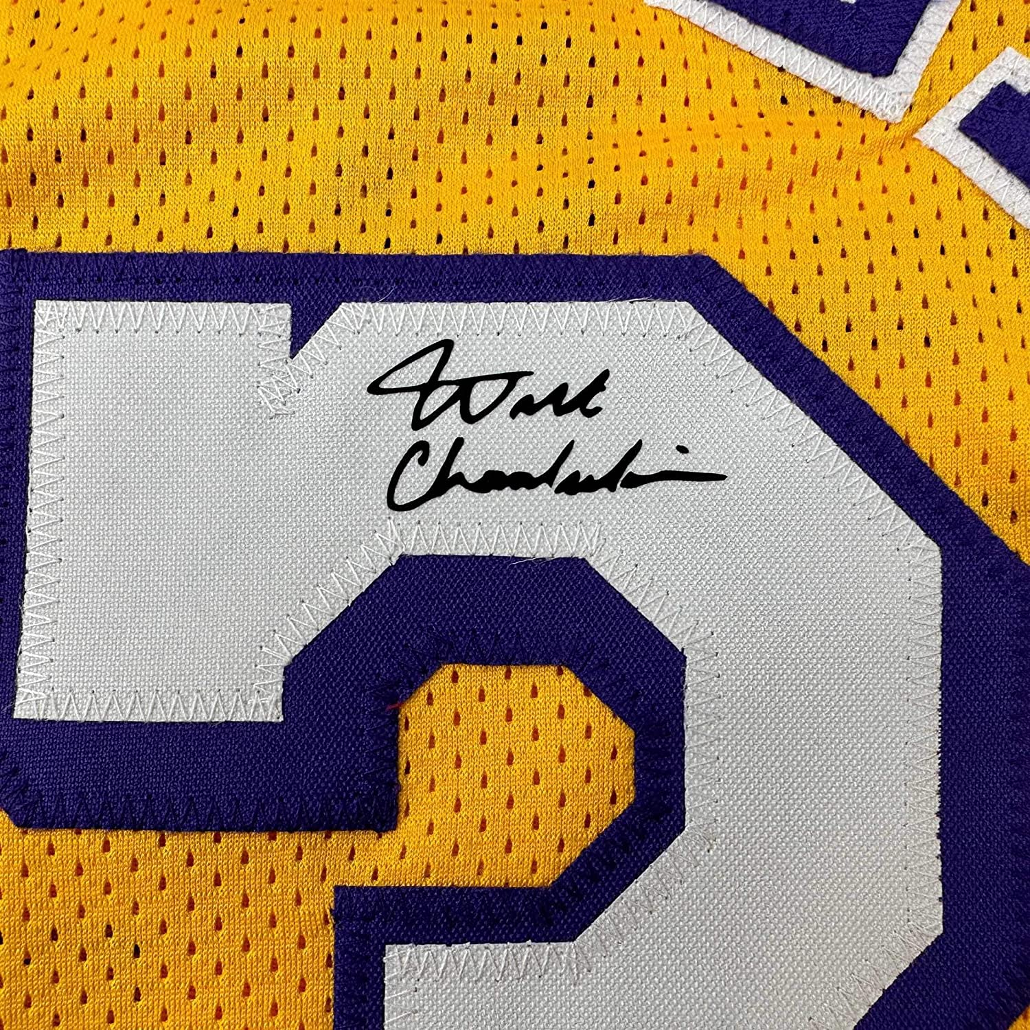 Wilt Chamberlain Signed Lakers 33 x 45 Custom Framed Jersey Display (PSA  Hologram)