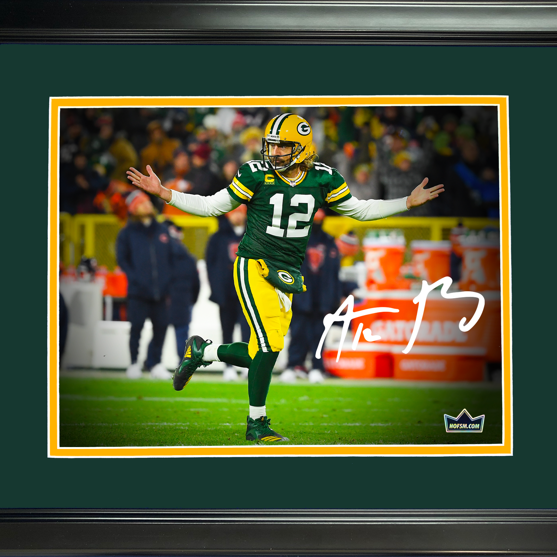 Aaron Rodgers Autographed and Framed White Green Bay Packers Jersey