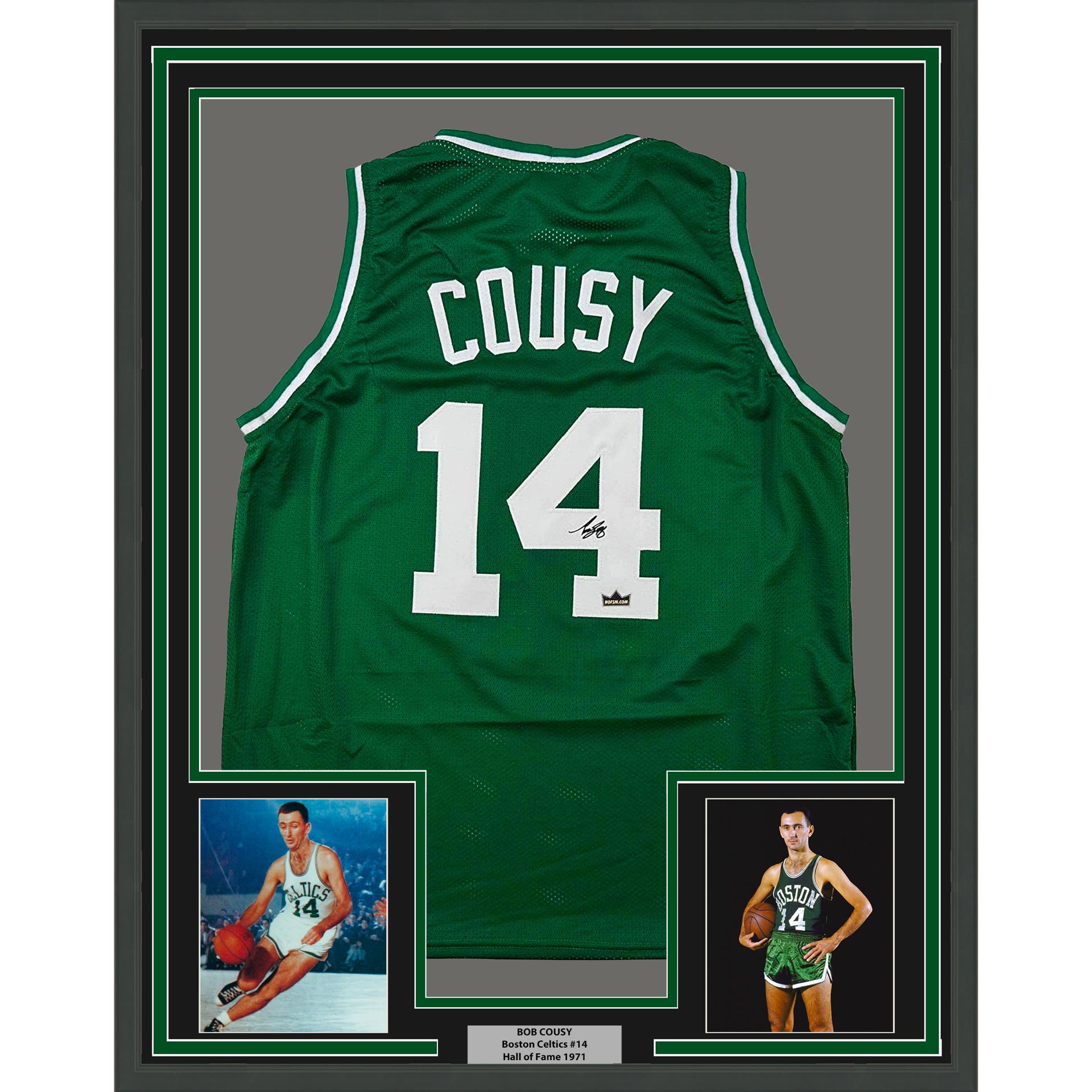 Bob Cousy Signed Custom Framed Jersey Display (PSA)