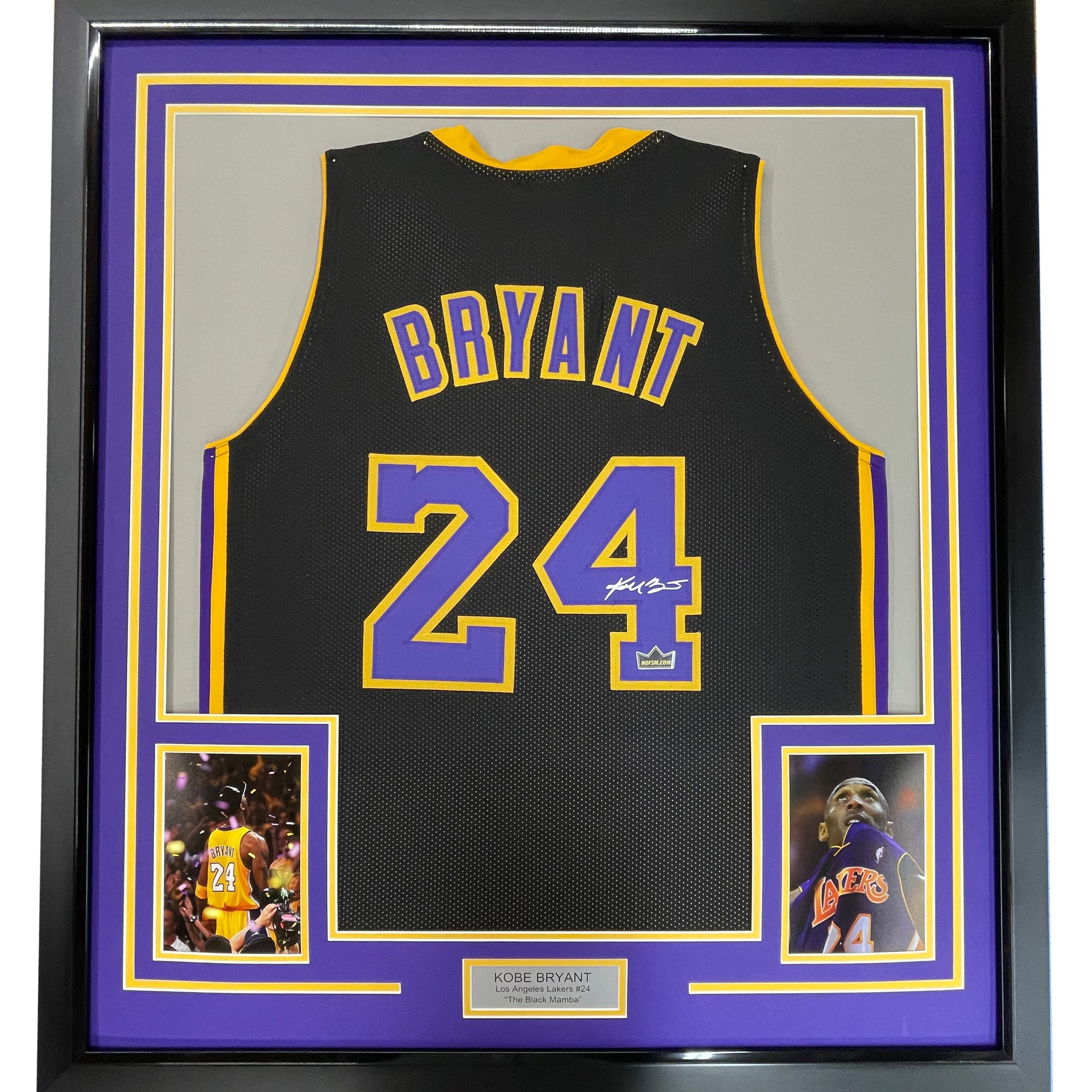 Framed Facsimile Autographed Kobe Bryant #24 33x42 Los Angeles LA Yellow  Reprint Laser Auto Basketball Jersey - Hall of Fame Sports Memorabilia