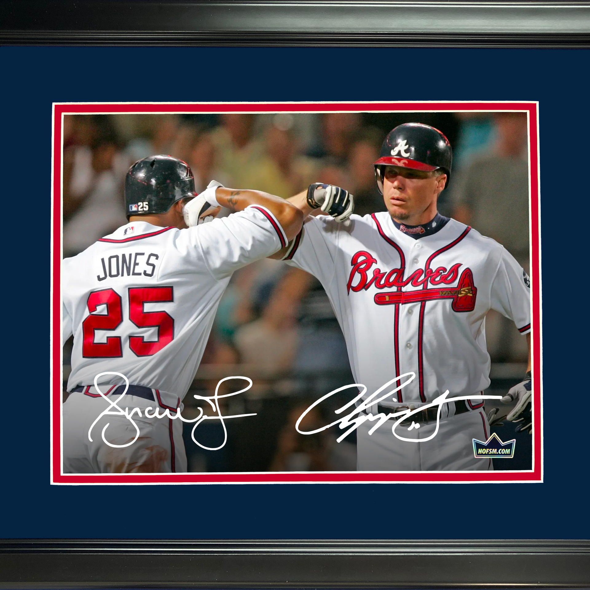 Framed Chipper Jones & Andruw Jones Dual Facsimile Laser Engraved