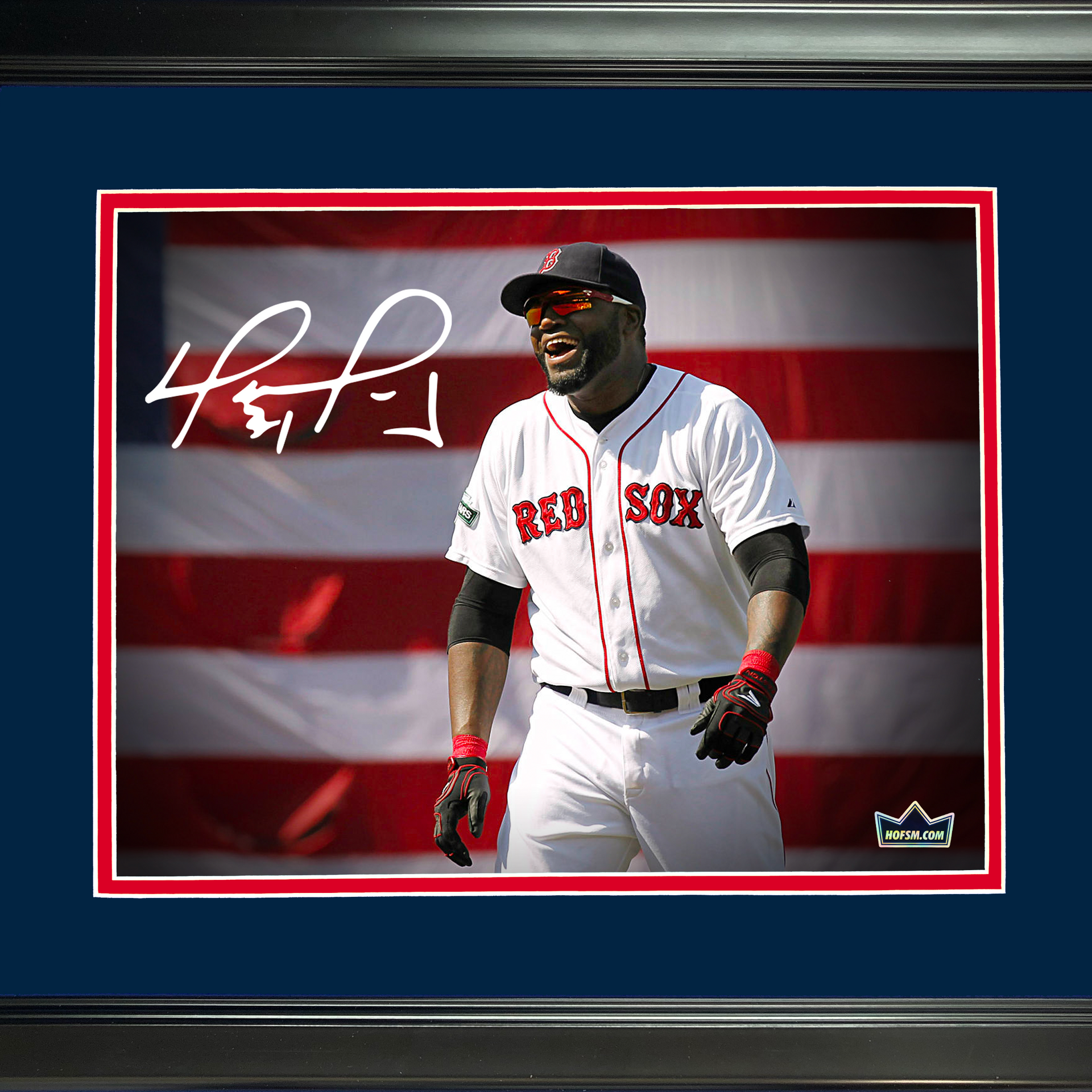 David Ortiz Autographed and Framed Gray Red Sox Jersey