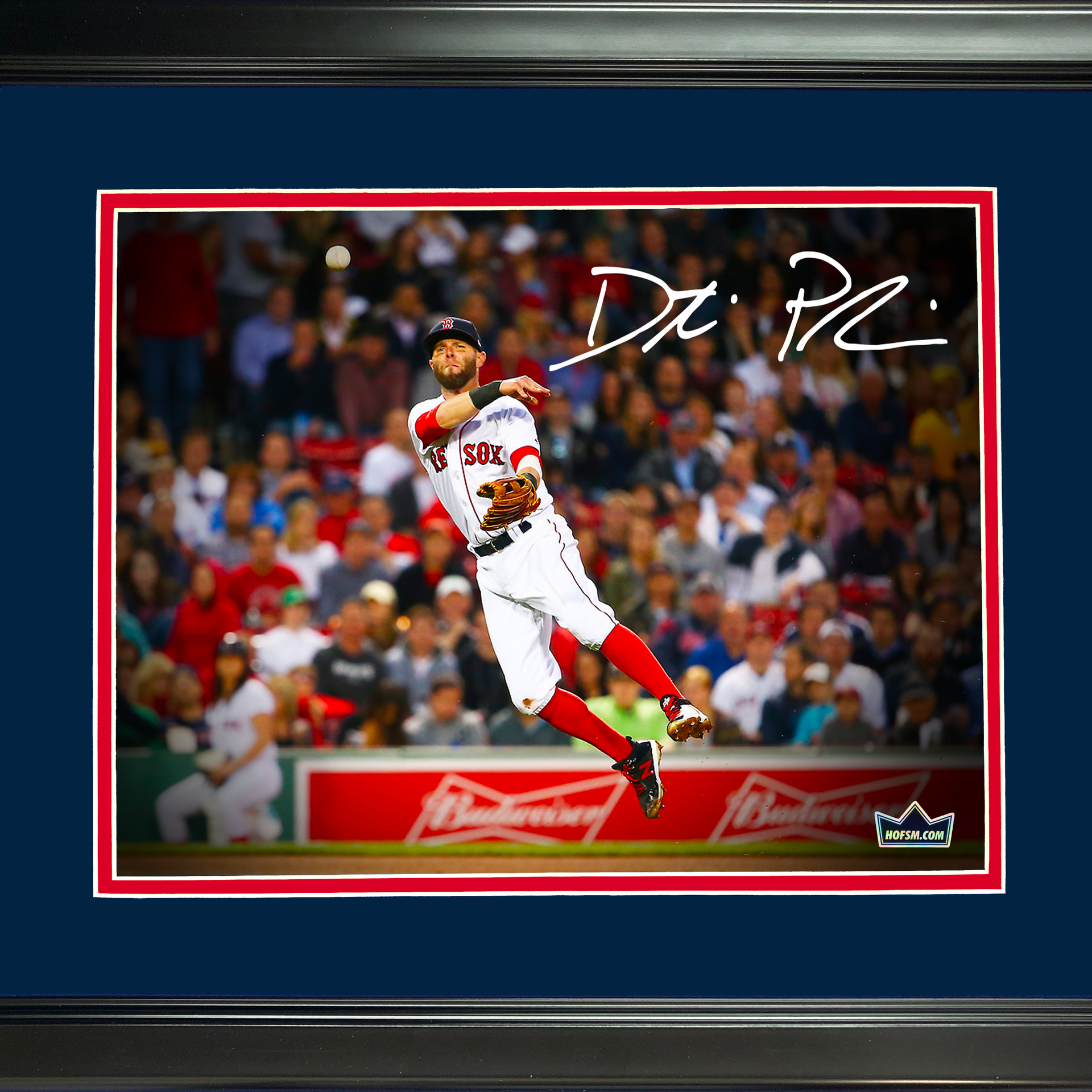 Framed Dustin Pedroia Boston Red Sox Facsimile Laser Engraved