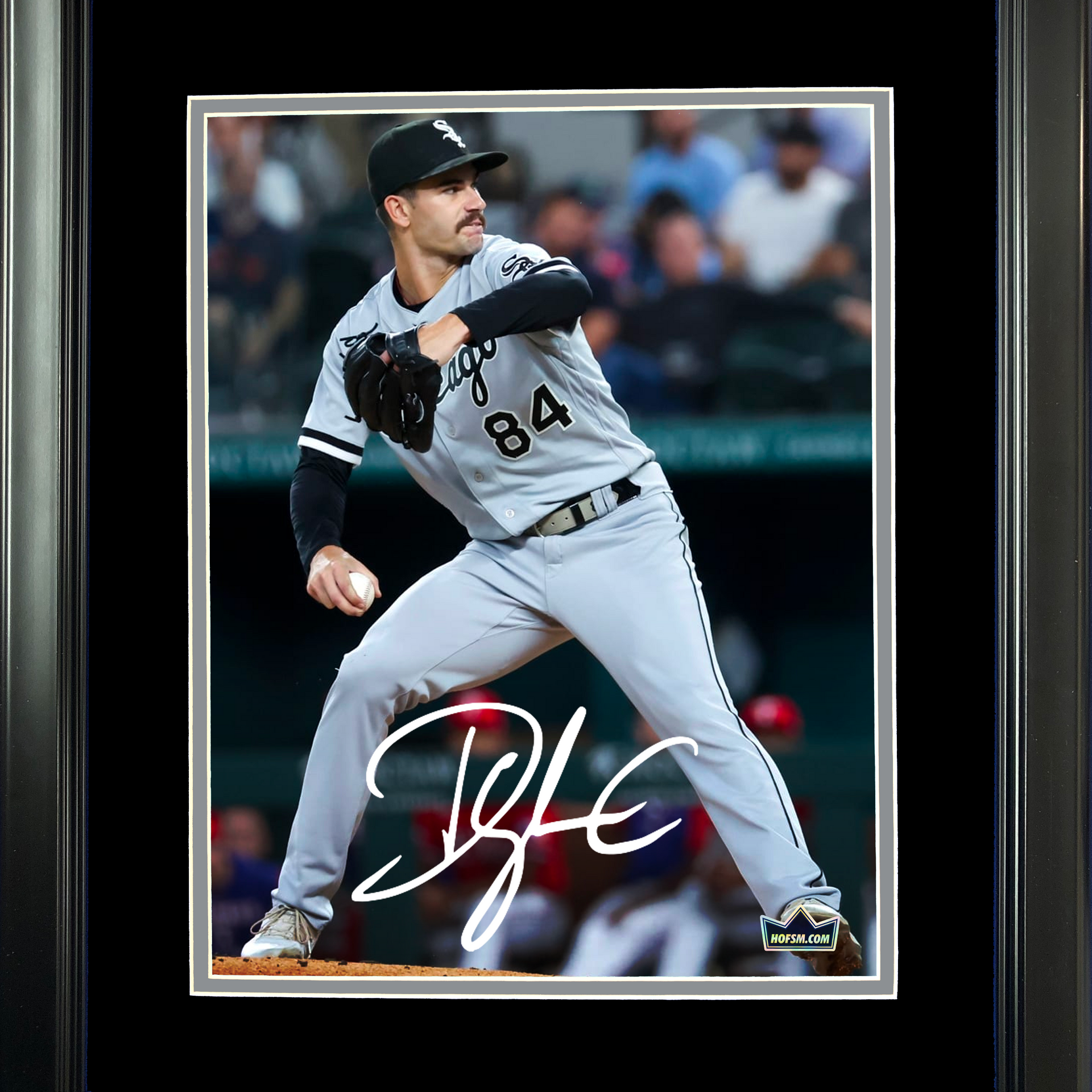 Framed Dylan Cease Facsimile Laser Engraved Signature Auto Chicago White Sox  12x15 Baseball Photo HOFSM Holo - Hall of Fame Sports Memorabilia