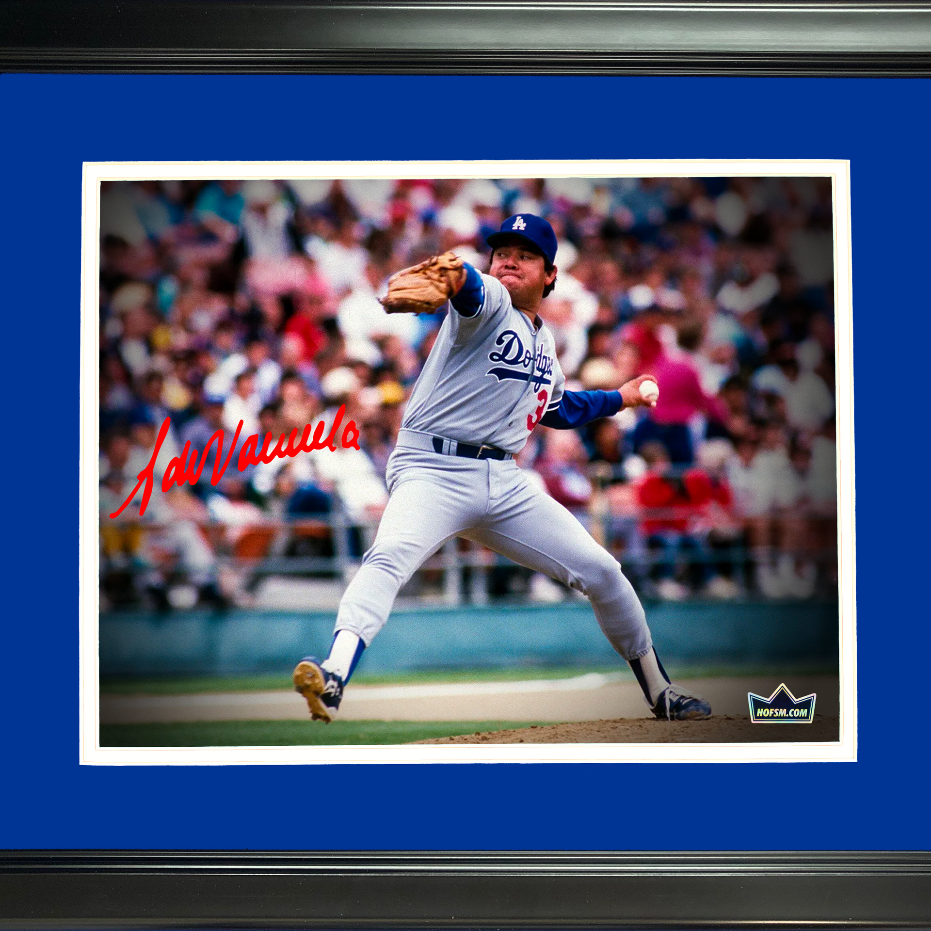 Framed Fernando Valenzuela Los Angeles Dodgers Facsimile Laser