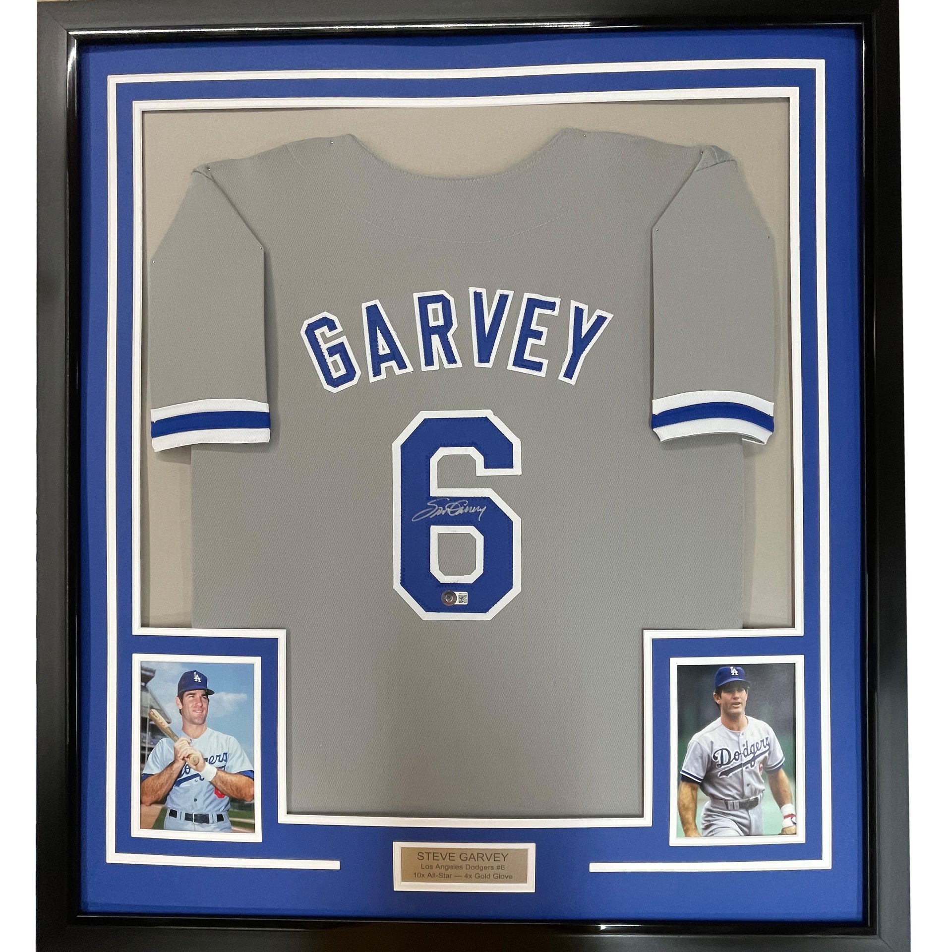 Framed Autographed/Signed Steve Garvey 33x42 Los Angeles LA Grey