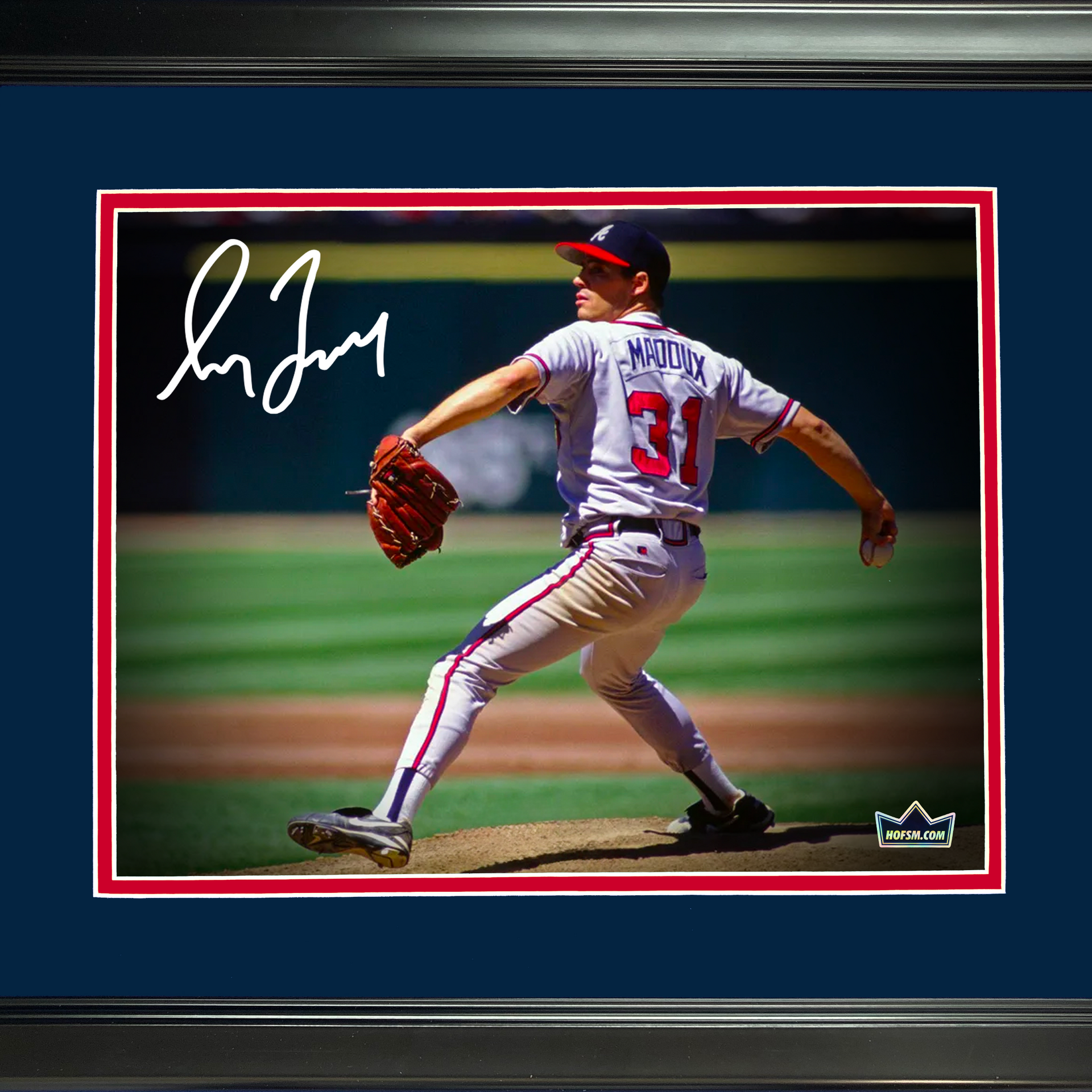 Framed Greg Maddux Facsimile Laser Engraved Signature Auto Atlanta