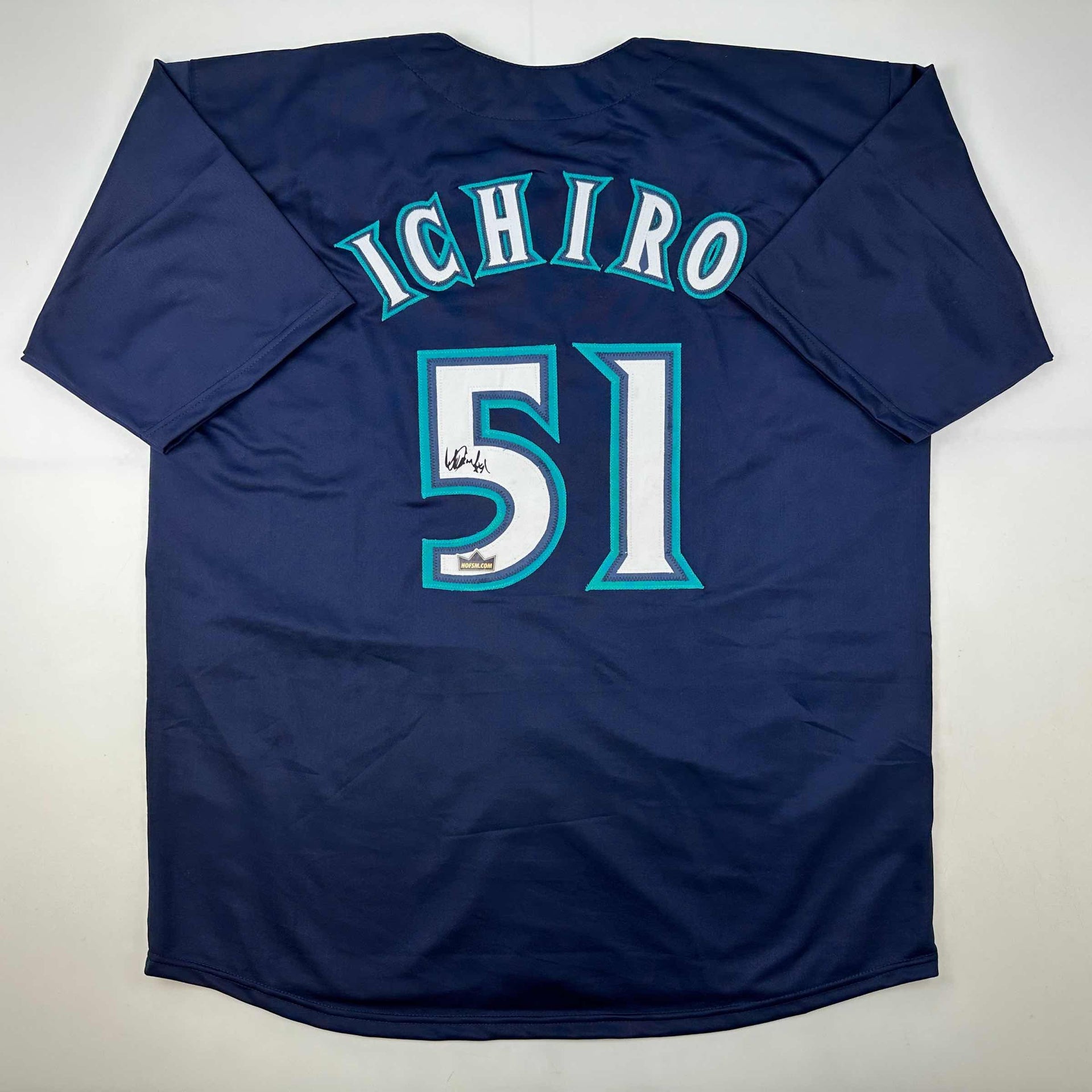 Facsimile Autographed Ichiro Suzuki Seattle Blue Reprint Laser Auto Baseball  Jersey Size Men's XL - Hall of Fame Sports Memorabilia