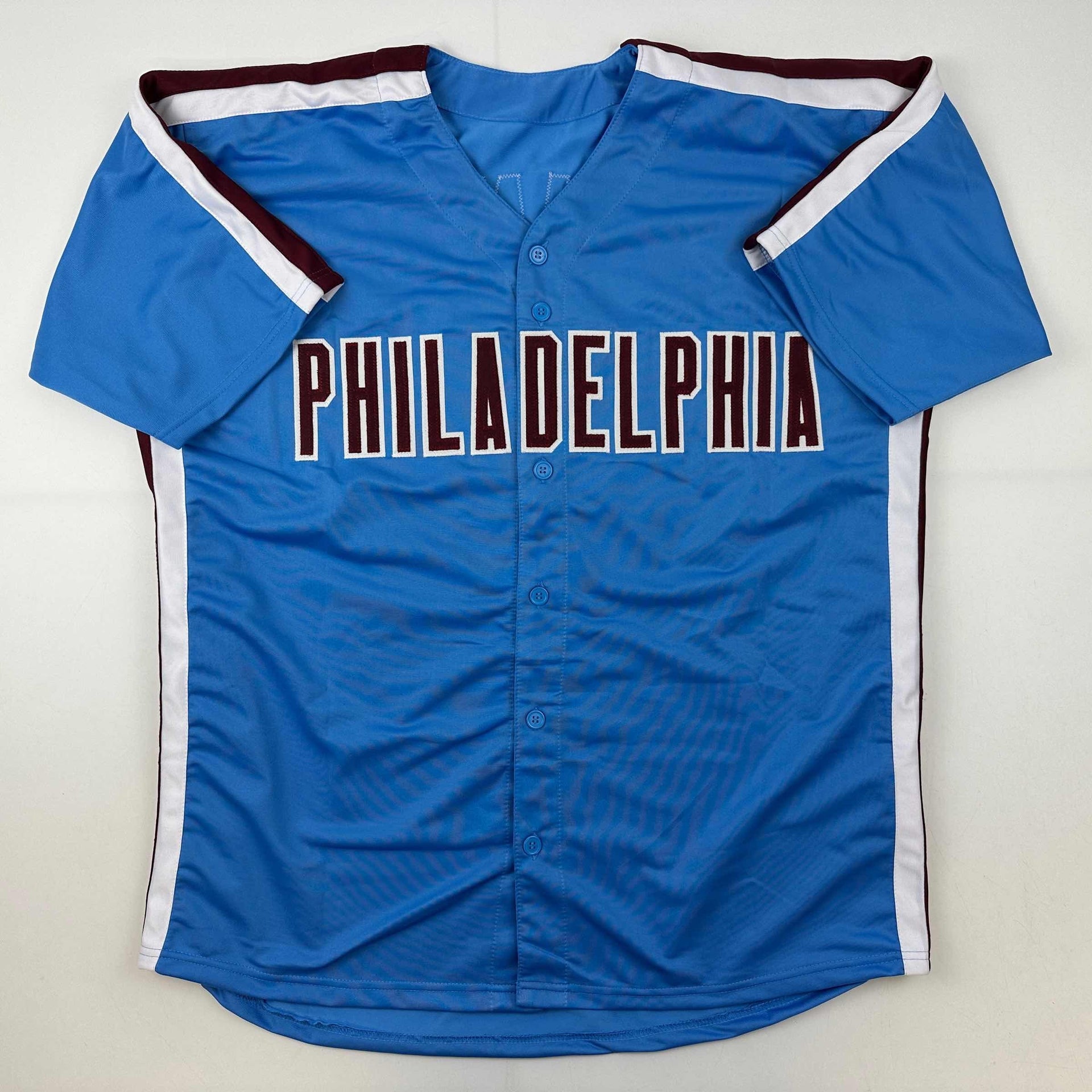 Vintage Retro Powder Blue Philadelphia Baseball Men's Jersey Tee | Philly | Phillies Inspired | phillygoat S