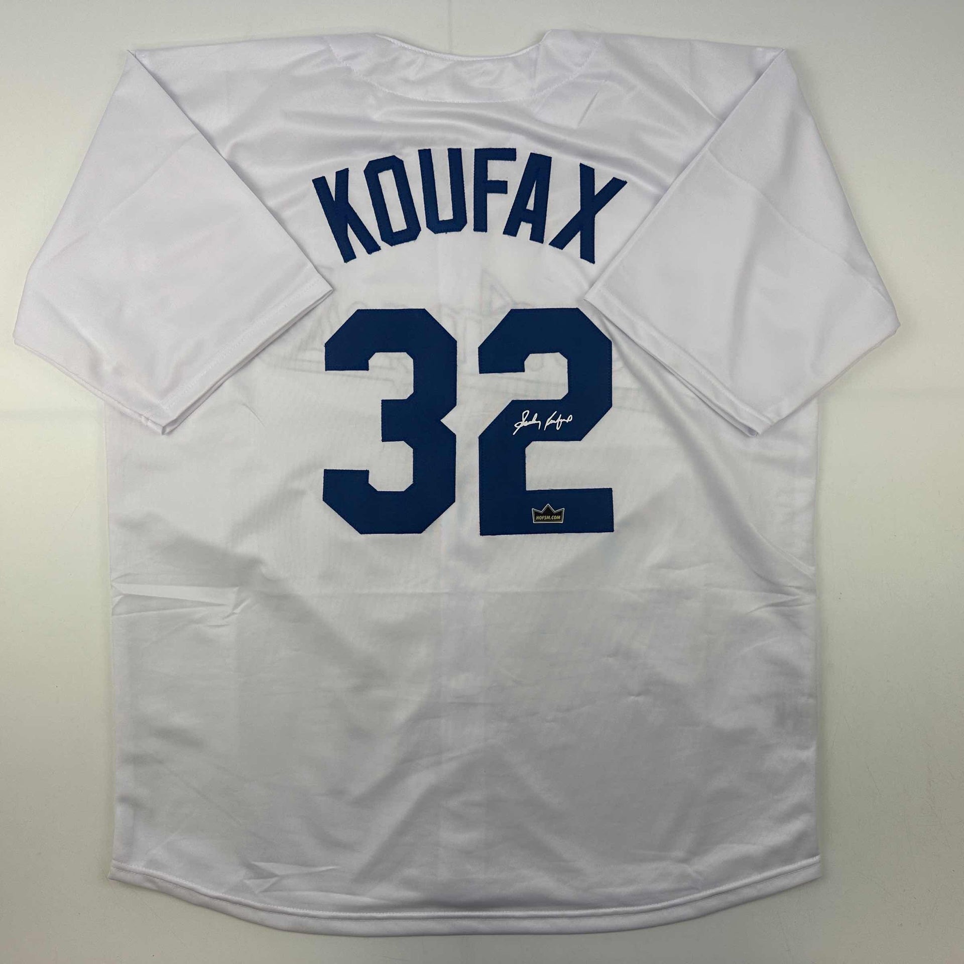 Facsimile Autographed Sandy Koufax Los Angeles LA White Reprint Laser Auto  Baseball Jersey Size Men's XL - Hall of Fame Sports Memorabilia