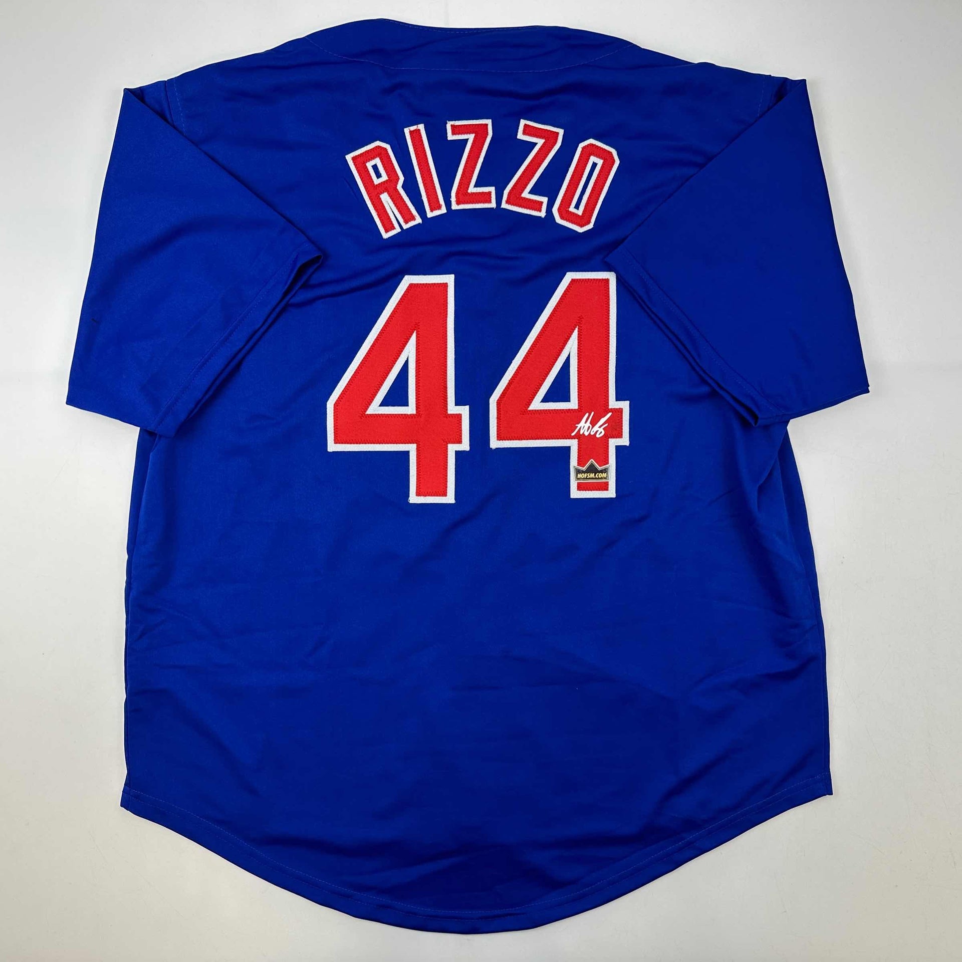 Facsimile Autographed Anthony Rizzo Chicago Blue Reprint Laser Auto Baseball  Jersey Size Men's XL - Hall of Fame Sports Memorabilia