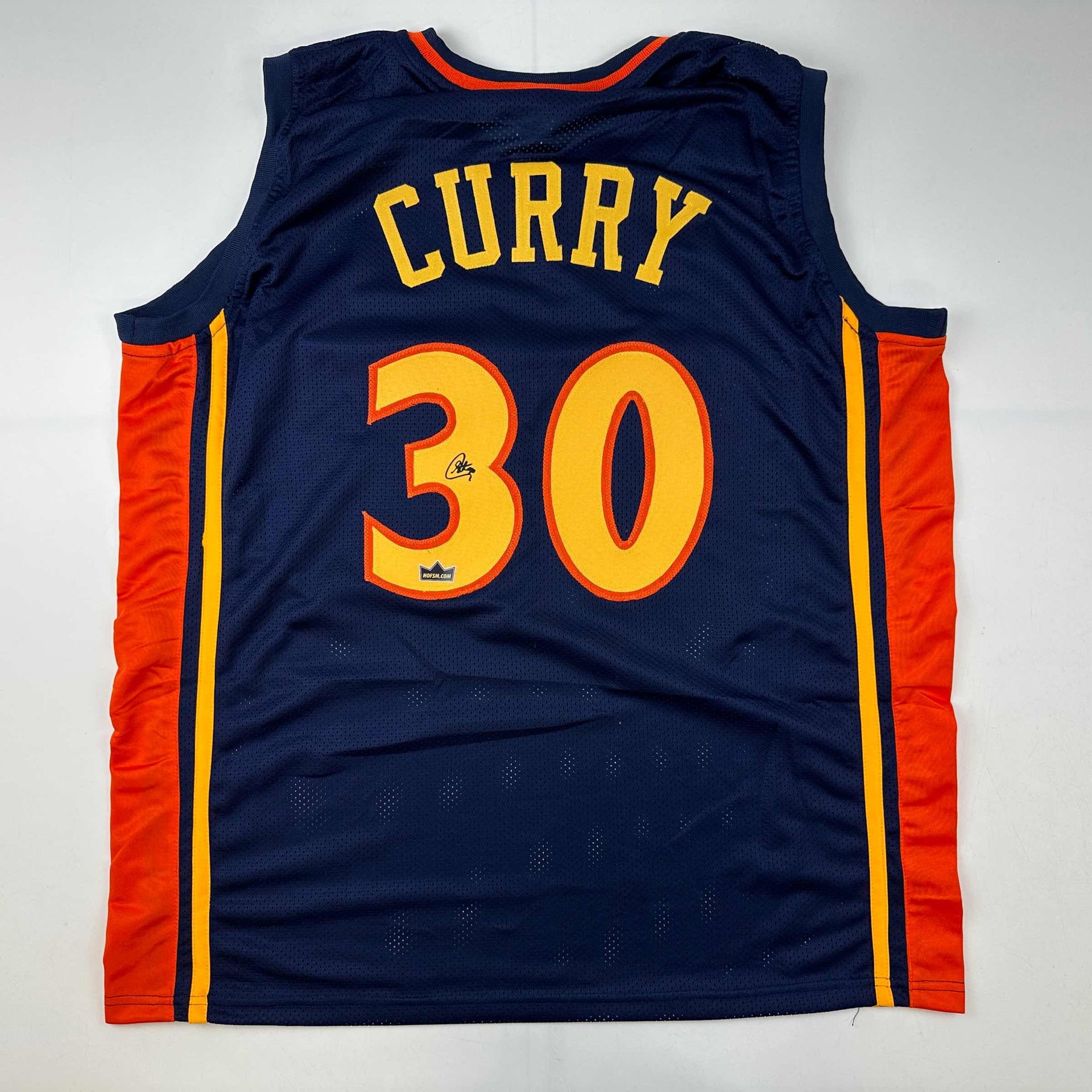 Stephen Curry Autographed Golden State Custom Blue Basketball Jersey - JSA