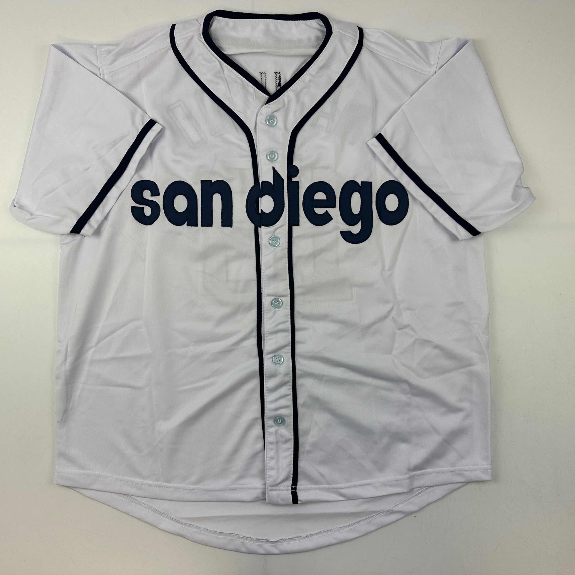 Fernando Tatis Jr Autographed Slam Diego San Diego White Pinstripe Custom  Baseball Jersey - JSA COA