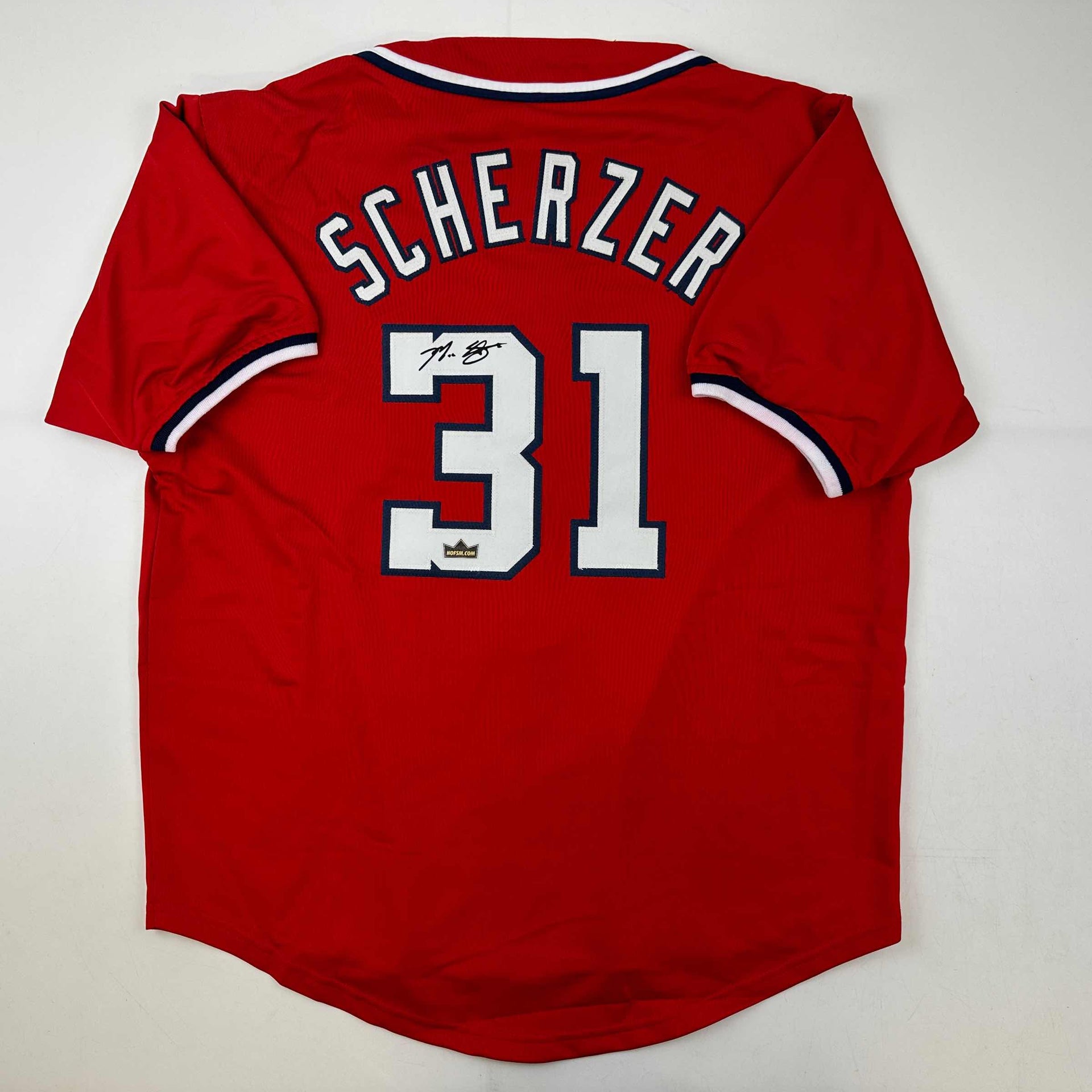 Facsimile Autographed Max Scherzer Washington Red Reprint Laser Auto Baseball  Jersey Size Men's XL - Hall of Fame Sports Memorabilia